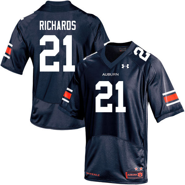 Men #21 Mark-Antony Richards Auburn Tigers College Football Jerseys Sale-Navy